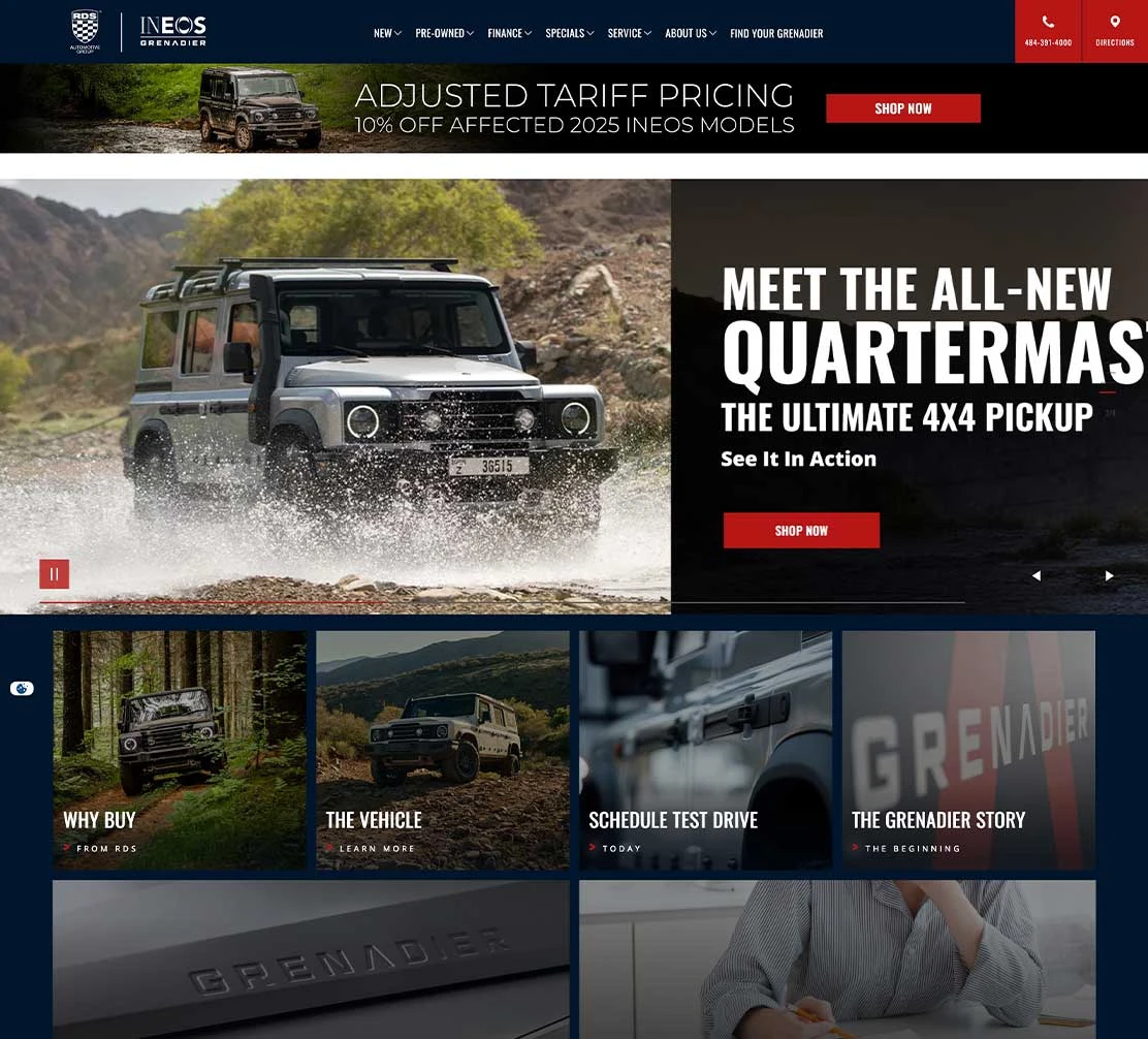 RDS Ineos Grenadier Website