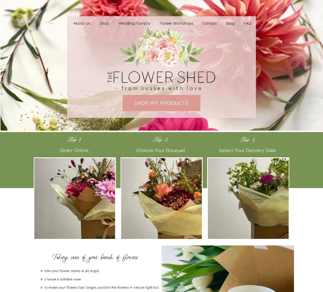 The Flower Shed Sussex Website